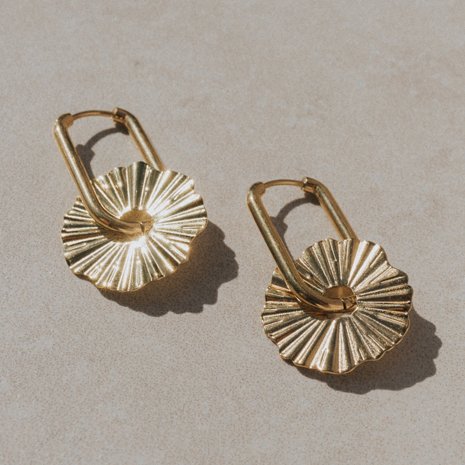 urchin surf earrings waterproof gold 18K lore of the sea