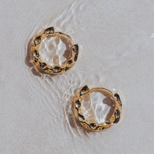 wavey surf earrings lore of the Sea waterproof jewellery gold