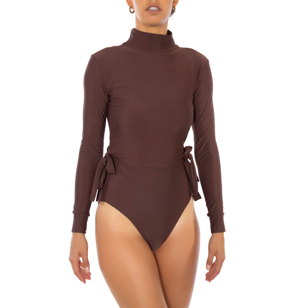 Chocolate Brown Bodysuit Long Sleeve
