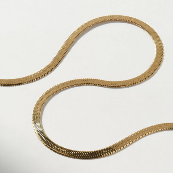 Gold flat sales snake chain