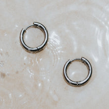 Waterproof surf earrings silver hoops Lore of the Sea